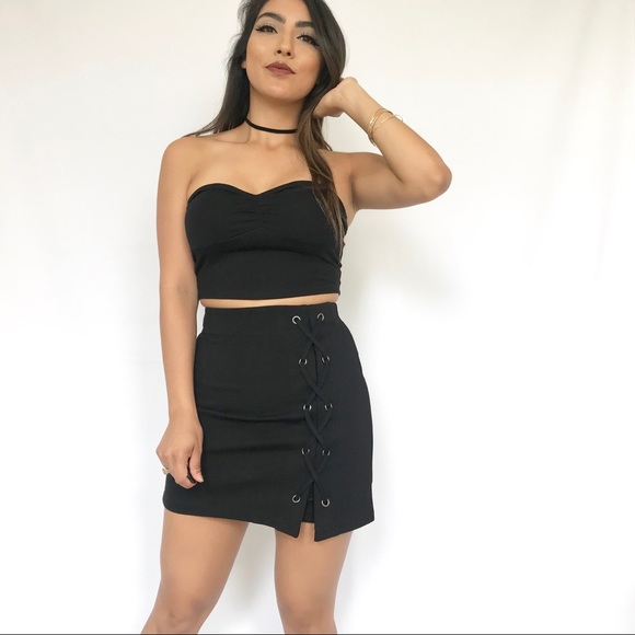 Lush Dresses & Skirts - • Lace-Up Mini Skirt •